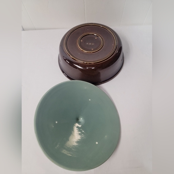 Red Wing USA Pottery Vintage Village Green 2 Quart Round Covered Casserole Dish - Picture 3 of 7